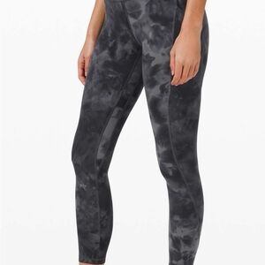 Lululemon Athletica Align High Rise Pant 25" GRAPHITE GREY TIE DIE Size 6